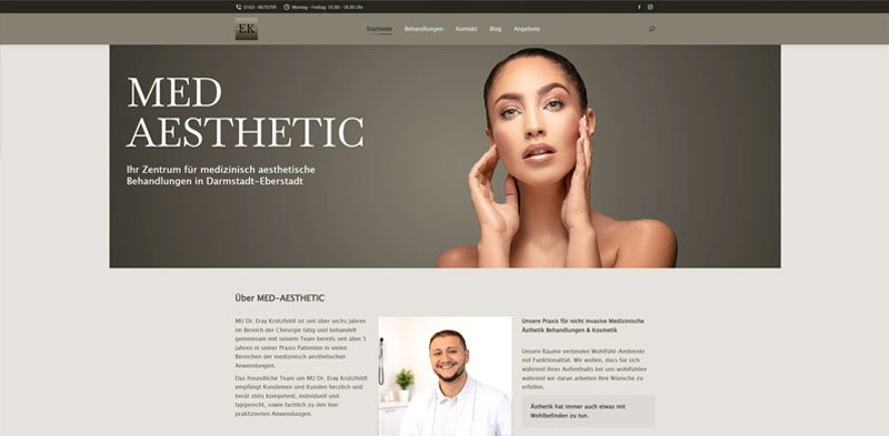 Website MED Aesthetic Praxis Dr. Kratzfeldt – Darmstadt-Eberstadt